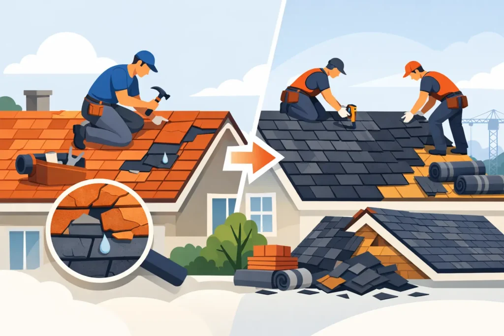 Repairing a Roof or Re-Roofing - What to Choose